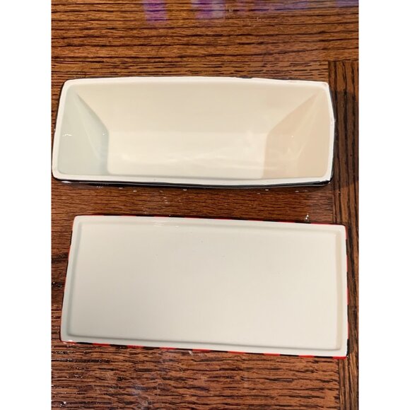 Snowman Polka Dot Butter Dish By DEMDACO NWT - Picture 7 of 7